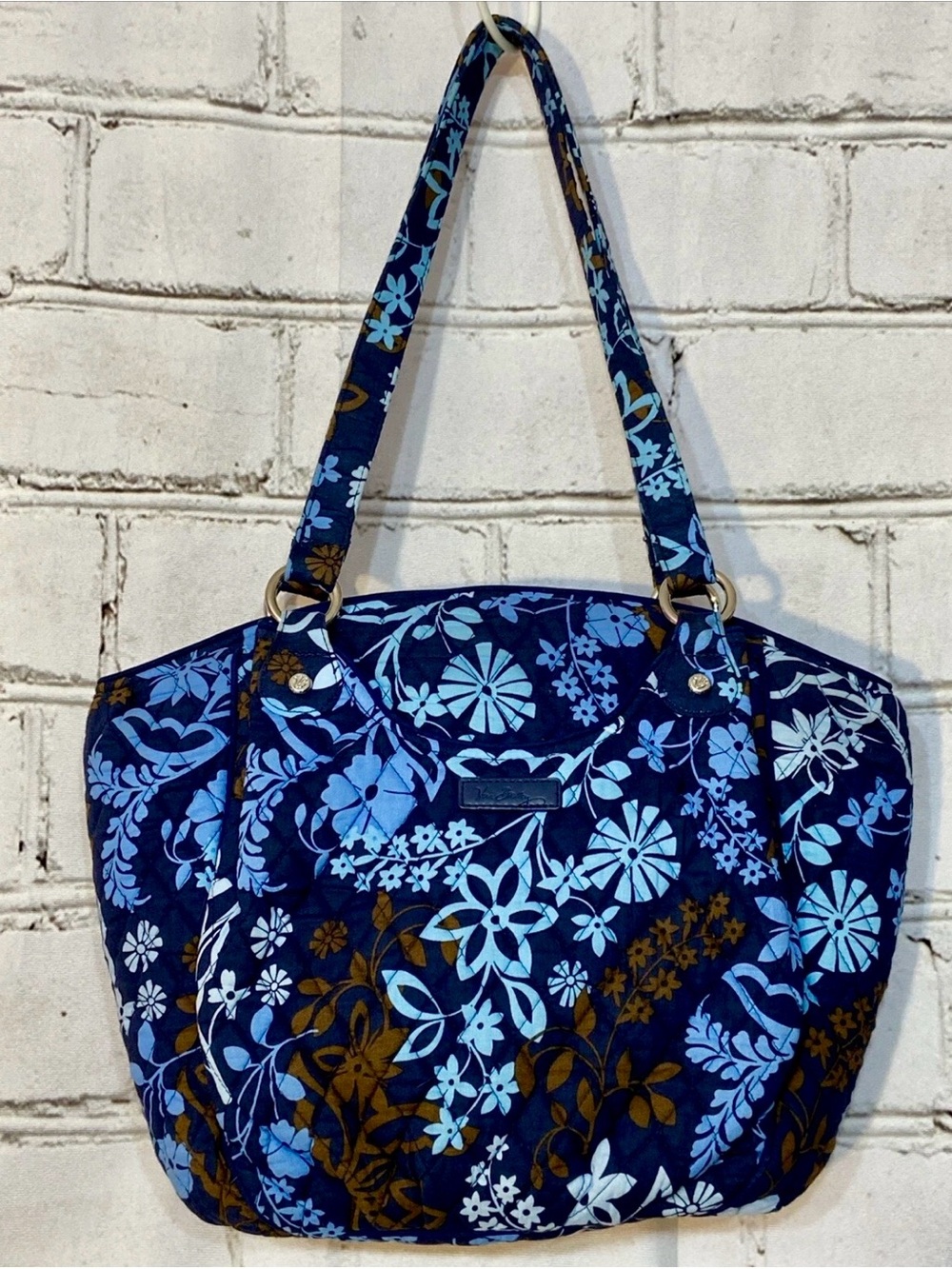 Vera Bradley Blue Floral Quilted Tote Bag